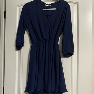 Blue Long Sleeve Dress
